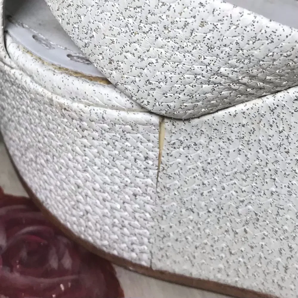 Alice & Olivia Juliet Metallic Platform Wedges Sz 40